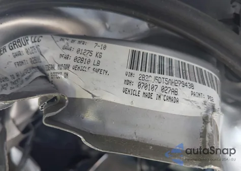 2010 Dodge Challenger R/T z USA, uszkodzony, nr VIN 2B3CJ5DT5AH279438